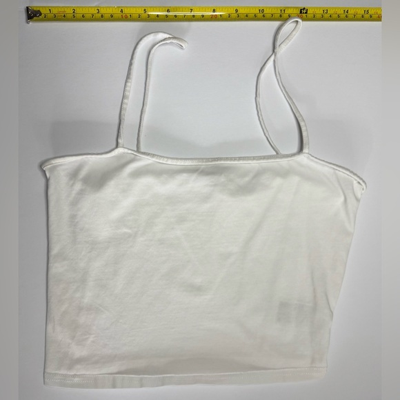 H&M Cropped Camisole Top White Basic Size M - Picture 4 of 6